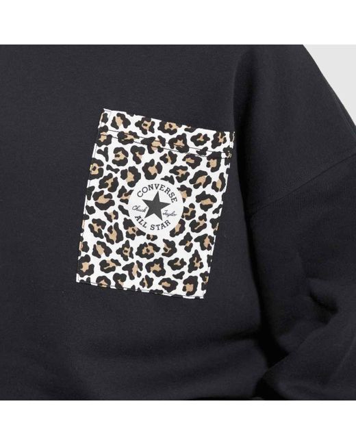 Converse Black Leopard Sweatshirt In