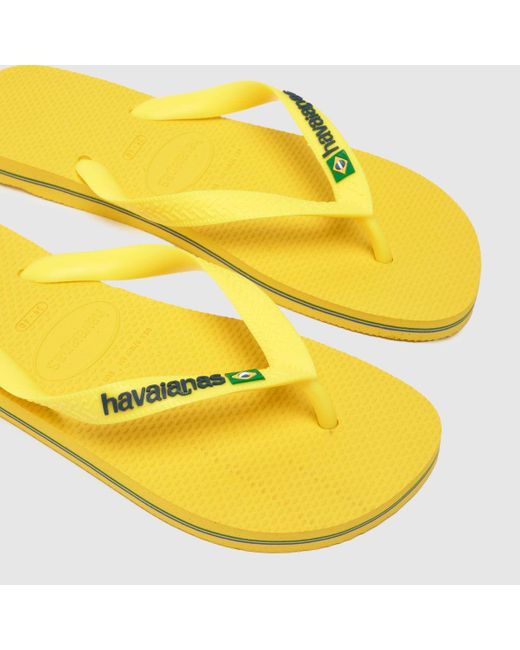 Havaianas Yellow Brasil Logo Sandals In