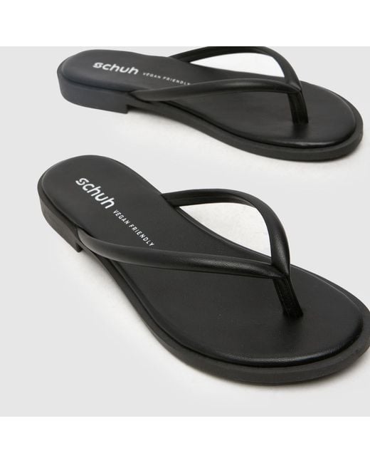 Schuh Black Tulia Toe Post Sandals