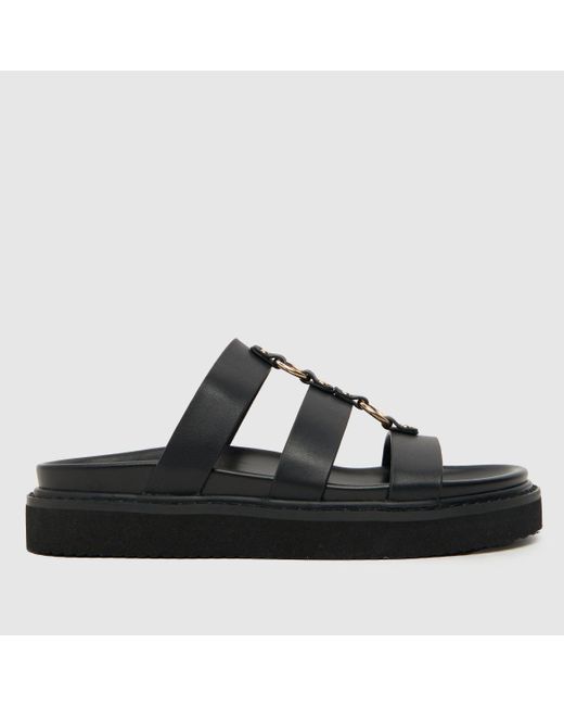 Schuh Black Tana Chunky Hardware Sandals