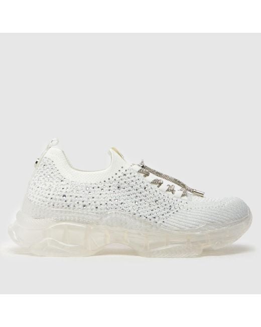 Steve Madden White Meter Bling Trainers