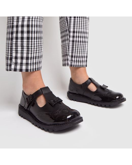 Kickers T bar Mono Flat Shoes in Black Lyst UK