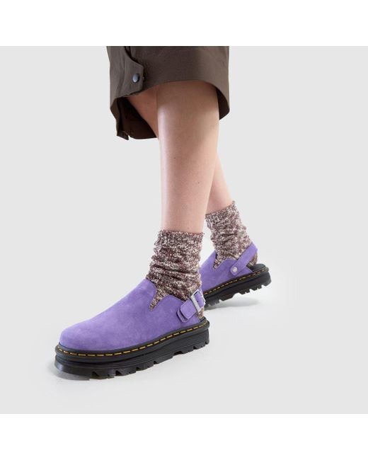 Dr. Martens Purple Zebzag Mule Sandals