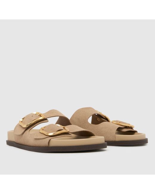 Schuh Brown Tylee Buckle Footbed Sandals