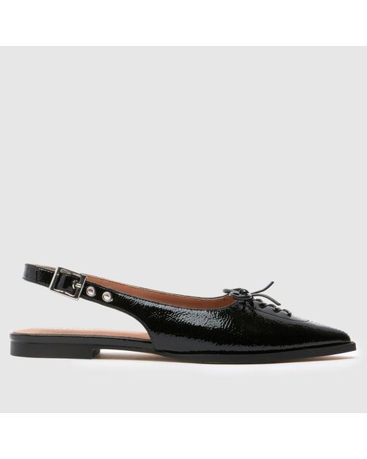 Schuh Black Lorie Pointed Hardware Flats