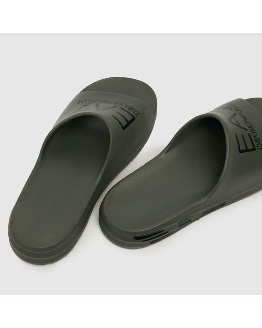 EA7 Green Crusher Distance Slide Sandals for men