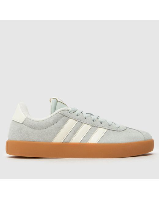 Adidas White Vl 3.0 Court Trainers
