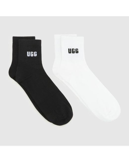 Ugg Black Quinlin Quarter Socks 2 Pack