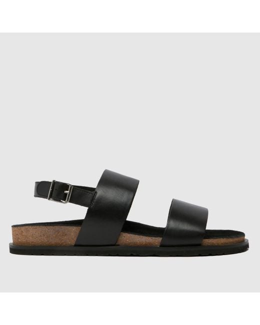 Schuh Black Sol Footbed Sandals for men