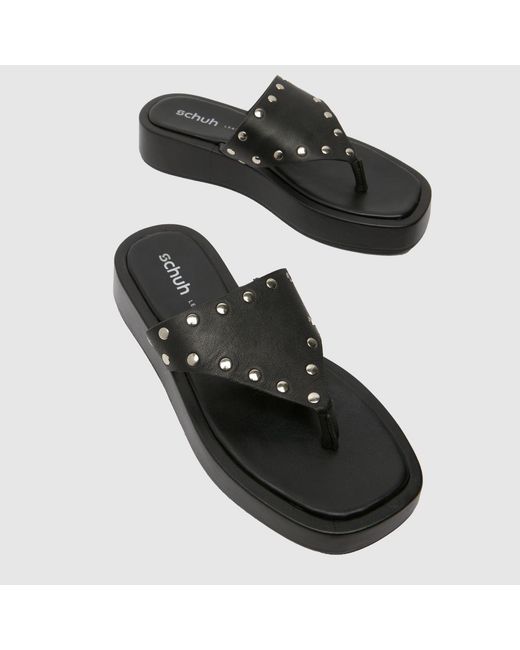 Schuh Black Toryn Platform Toe Post Sandals