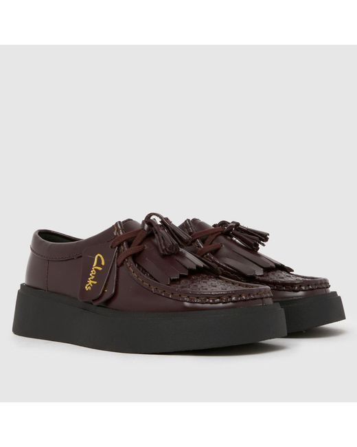 Clarks Brown Torview Embossed Flats