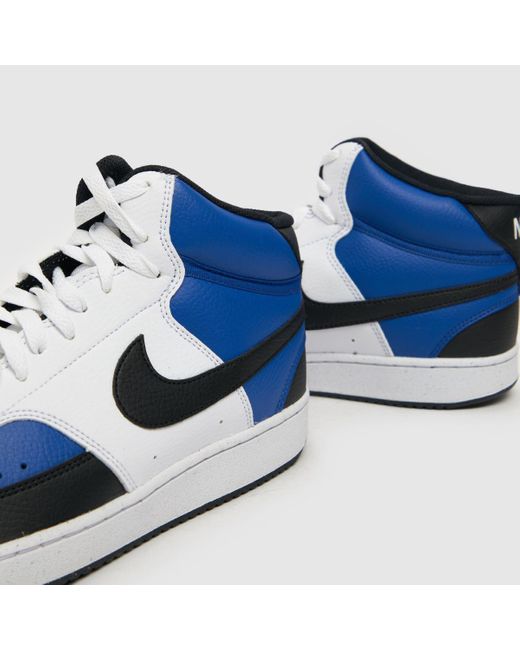 Nike Blue Court Vision Mid Trainers In for men