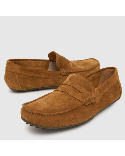 Schuh Brown Russell Suede Loafers Shoes In for men