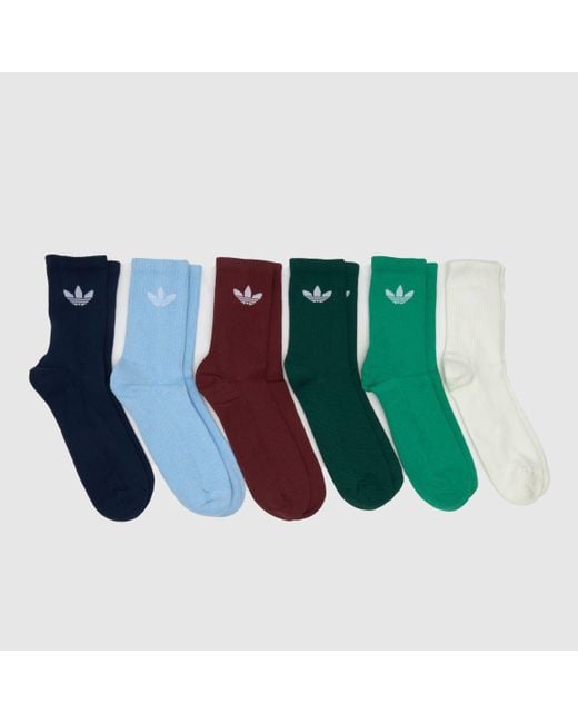 Adidas Green Originals Crew Socks 6pk