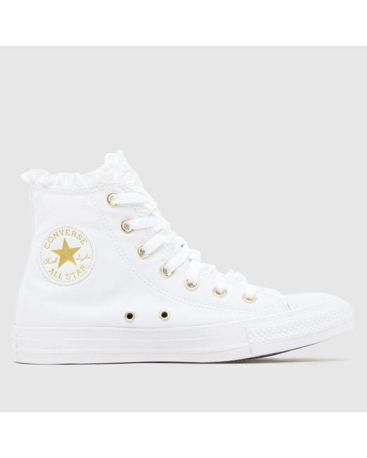Converse White All Star Hi Ruffles Trainers