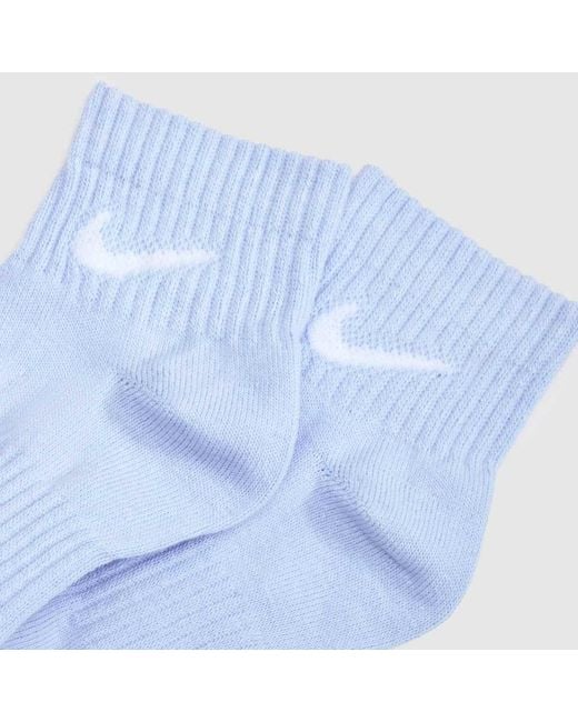 Nike Blue Everyday Ankle Socks 3 Pack