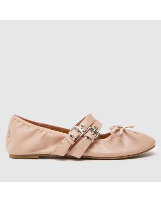 SIMMI Pink Octavio Buckle Ballet Flats