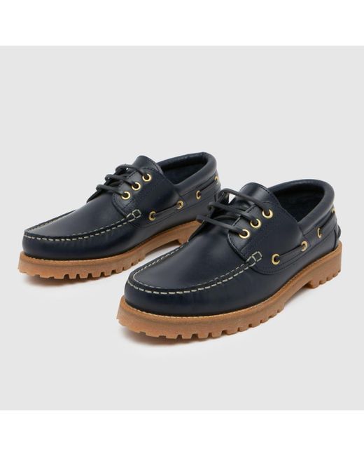 Schuh Blue Princeton Leather Boat Shoes In for men