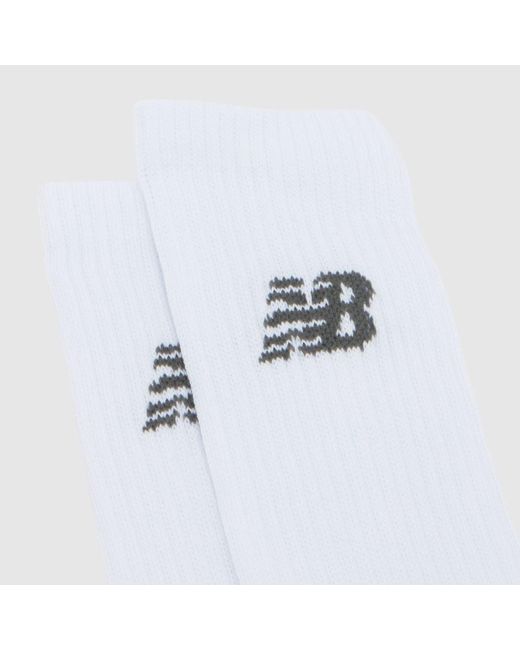 New Balance White Sport Crew Sock 3 Pack