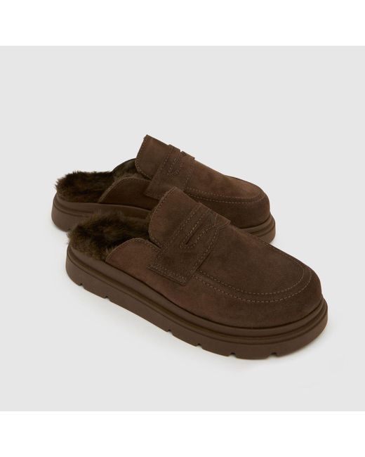 Schuh Brown Tamsin Loafer Mule Flats