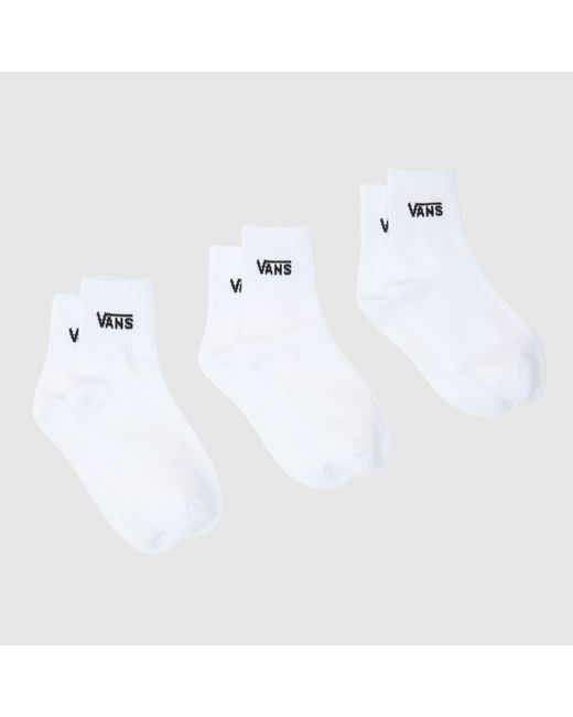 Vans White Half Crew Socks 3 Pack