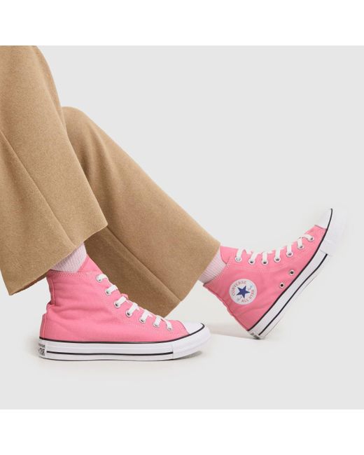 Converse Pink All Star Hi Trainers In