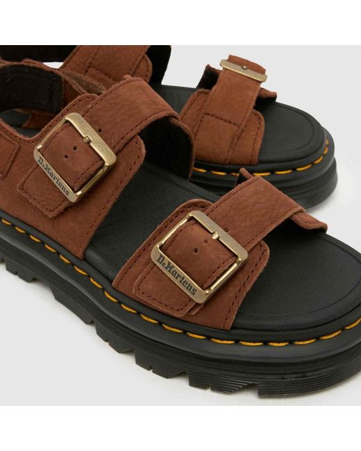 Dr. Martens Brown Dr Martens Zebzag Platform Sandals