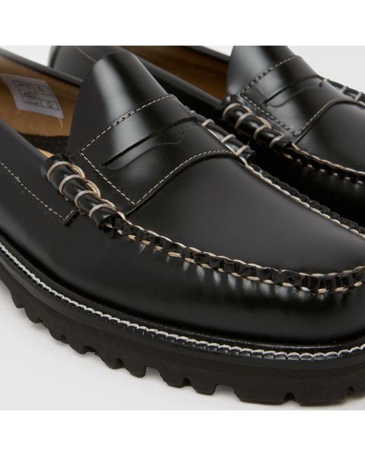G.H.BASS Black Weejuns 90 Larson Penny Loafer Shoes for men
