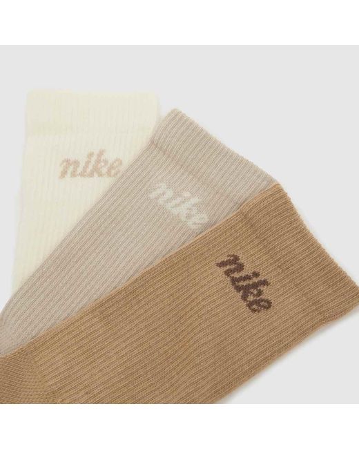 Nike White Everyday Crew Socks 3Pk