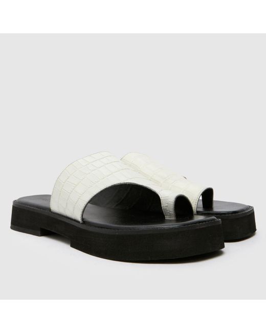 Schuh Black Tori Chunky Croc Mule Sandals In