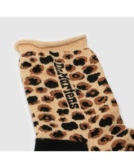 Dr. Martens Black Leopard Heart Sock
