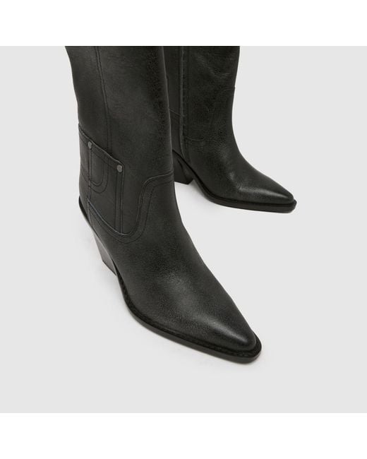 Schuh Black Dusk Leather Knee High Boots