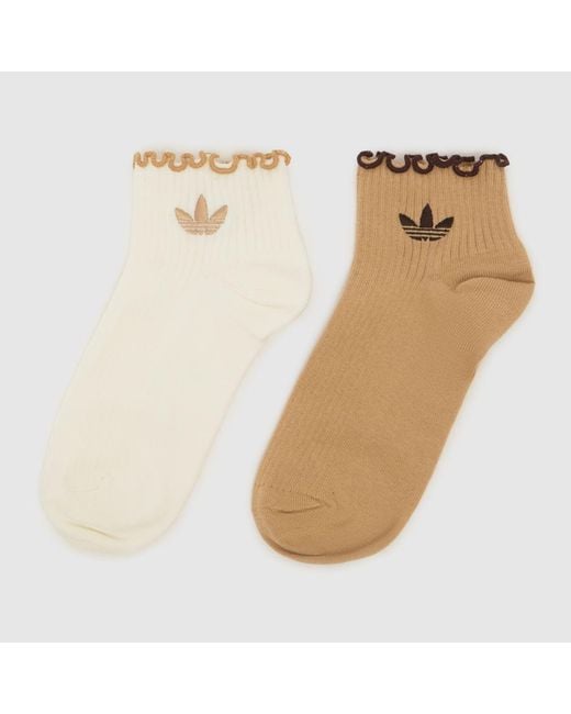 Adidas White Ruffle Ankle Socks 2Pk