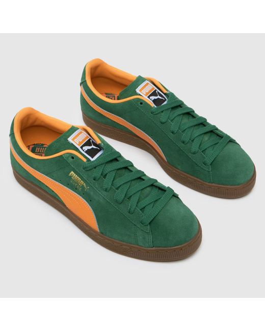 PUMA Green Suede Terrace Trainers In for men
