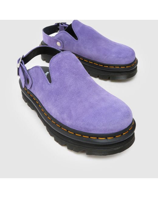Dr. Martens Purple Zebzag Mule Sandals