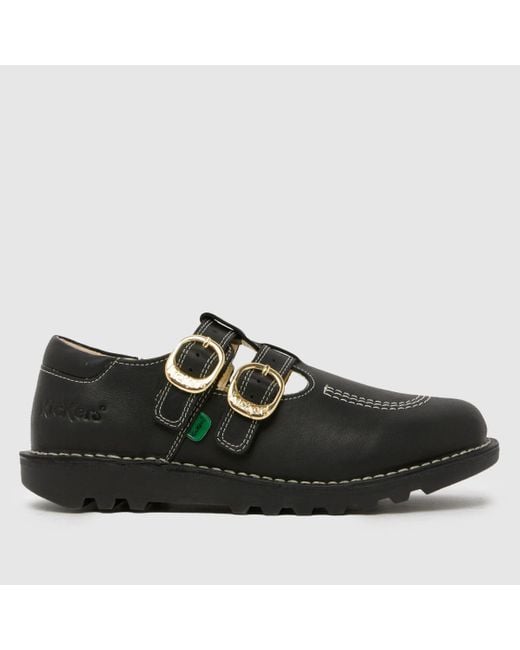 Kickers Classics Black Goldie T-Bar Flats