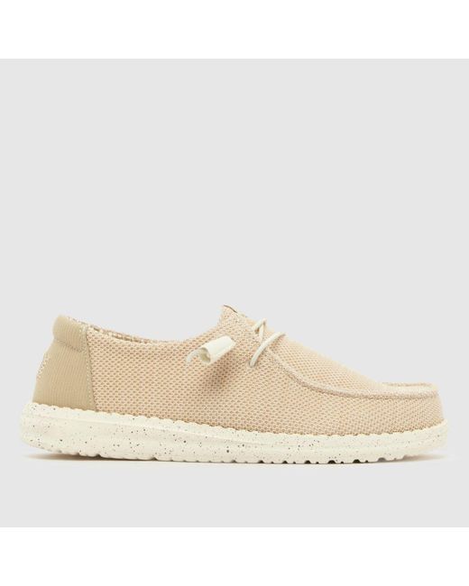 HeyDude Natural Wendy Stretch Sox Trainers