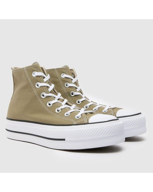 Converse Green All Star Lift Hi Trainers In