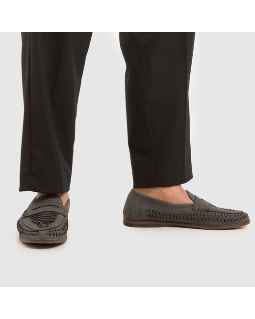 Schuh Black Reem Woven Loafer Shoes In for men