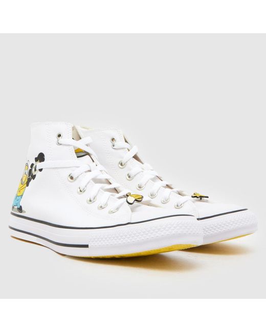Converse White All Star Hi Minions Trainers for men