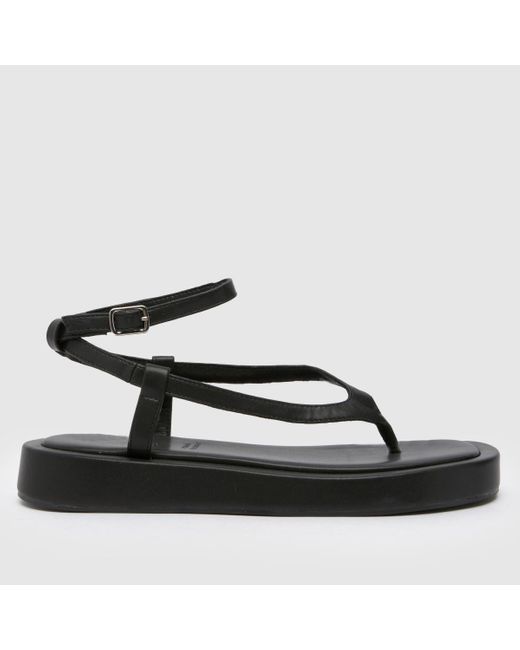 Schuh Black Torin Toe Thong Ankle Strap Sandals In