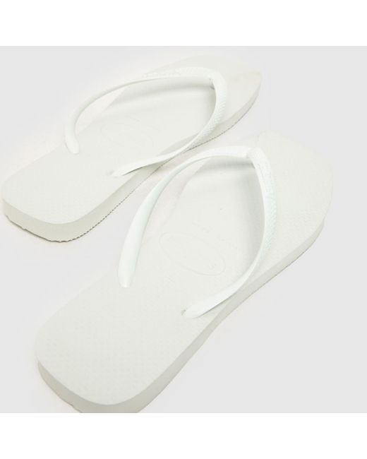 Havaianas White Slim Square Sandals In