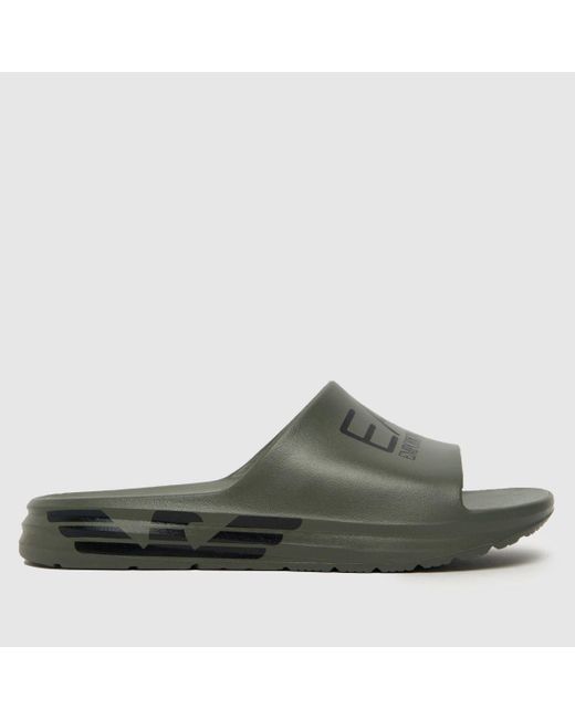 EA7 Green Crusher Distance Slide Sandals for men