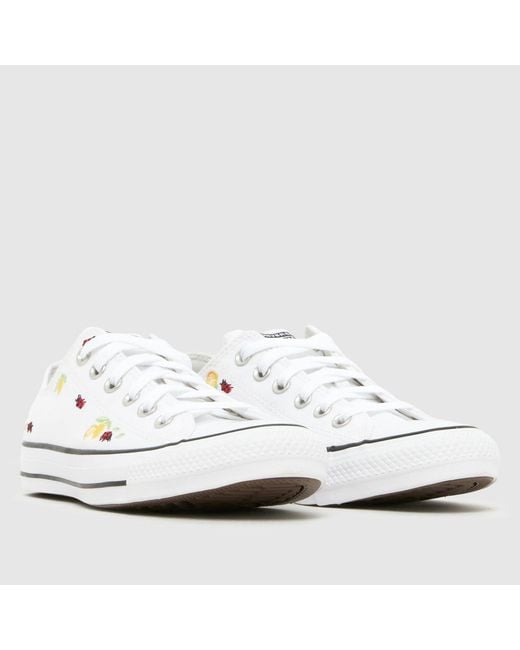 Converse White All Star Lo Lemons Trainers