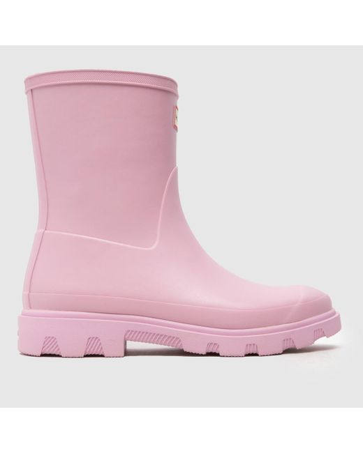 Hunter Pink Downpour Short Boots