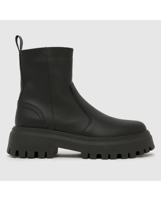 Schuh Black Ander Leather Chunky Boots