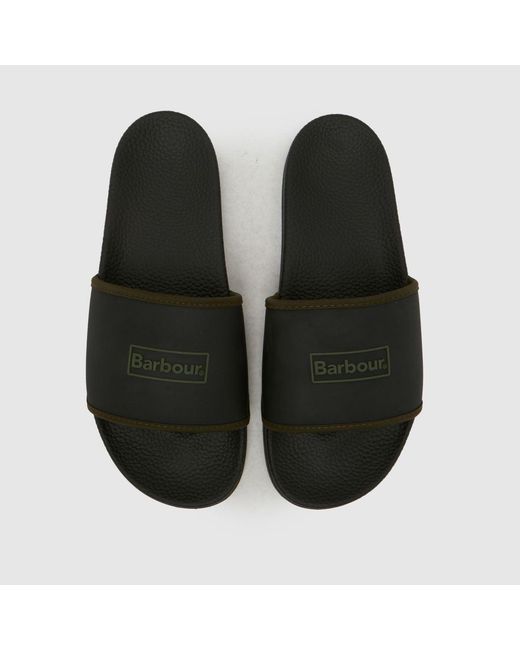 Barbour Black Cresswell Slider Sandals for men