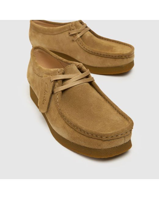 Clarks Brown Wallabee Evo Flat Shoes In