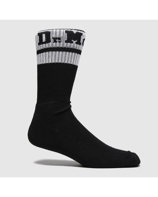 Dr. Martens Black Athletic Logo Sock, Size: 3