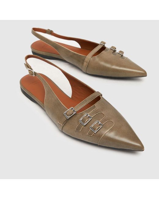 Vagabond Brown Hermine Flat Shoes In